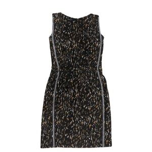 Lafayette 148 Exquisite Brown Black Gray Woven Sheath Dress